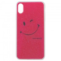 Чехол силиконовый Glue Case Smile shine iPhone XS Max розовый