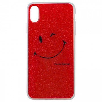 Чехол силиконовый Glue Case Smile shine iPhone XS Max красный в Одессе