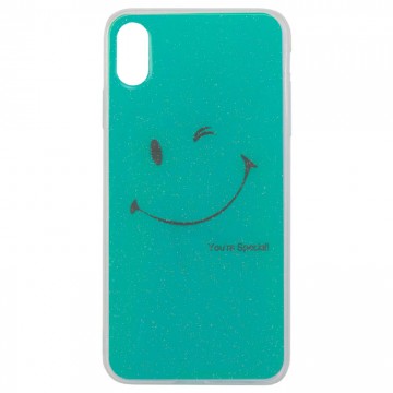 Чехол силиконовый Glue Case Smile shine iPhone X, XS бирюзовый в Одессе