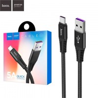 USB кабель Hoco X22 5A Quick Charger Type-C 1m черный