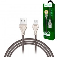 USB кабель Hoco U25 Golden Armor micro USB 1m серебристый