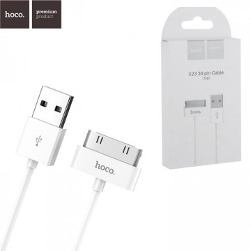 USB кабель Hoco X23 Skilled Apple 30pin 30 pin 1m белый в Одессе