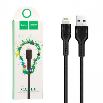 USB кабель Hoco U31 Benay Lightning 1m черный в Одессе