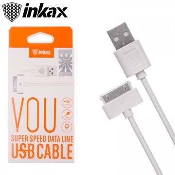 USB кабель inkax CK-13 Apple 30pin белый в Одессе