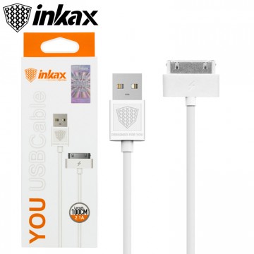 USB кабель inkax CK-01 Apple 30pin 1м белый в Одессе