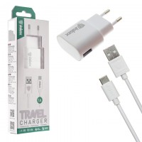 Сетевое зарядное устройство inkax CD-08 1USB 1A Type-C white