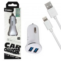 Автомобильное зарядное устройство inkax CC-12 2USB 2.1A Lightning white