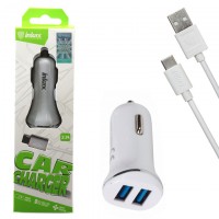 Автомобильное зарядное устройство inkax CD-12 2USB 2.1A Type-C white