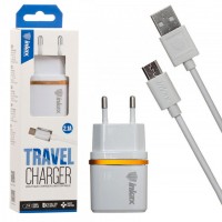 Сетевое зарядное устройство inkax CD-11 2USB 2.1A micro-USB white