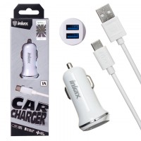 Автомобильное зарядное устройство inkax CD-13 2USB 1A Type-C white