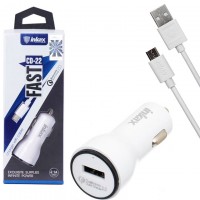 Автомобильное зарядное устройство inkax CD-22 1USB 2.1A micro-USB white