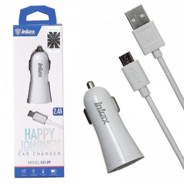 Автомобильное зарядное устройство inkax CC-29 2USB 2.4A micro-USB white в Одессе