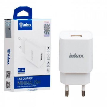 Сетевое зарядное устройство inkax CD-46 1USB 2.4A white в Одессе