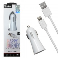 Автомобильное зарядное устройство inkax CD-29 2USB 2.4A Lightning white