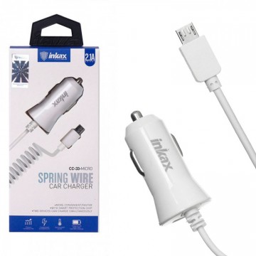 Автомобильное зарядное устройство inkax CC-33 1USB 2.1A micro-USB white в Одессе