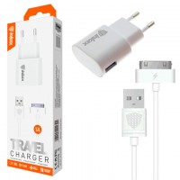 Сетевое зарядное устройство inkax CD-08 1USB 1A iPhone 4 white