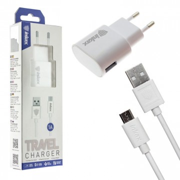 Сетевое зарядное устройство inkax CD-08 1USB 1A micro-USB white в Одессе