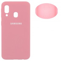 Чехол Silicone Cover Full Samsung A40 2019 A405 розовый