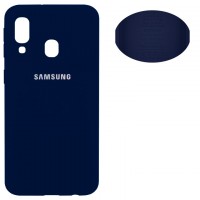 Чехол Silicone Cover Full Samsung A40 2019 A405 синий