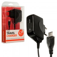 Сетевое зарядное устройство AWM LED micro-USB 2.1А блистер black