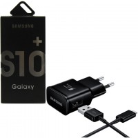 Сетевое зарядное устройство Samsung S10 Fast charger 1USB 5V-2.0A 9V-1.6A Type-C black картон