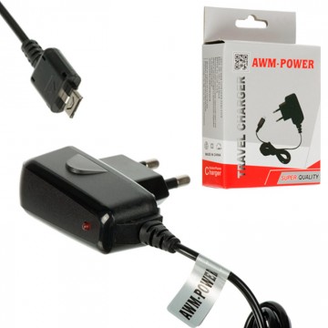 Сетевое зарядное устройство AWM Power 0.8A LG KG800 black в Одессе