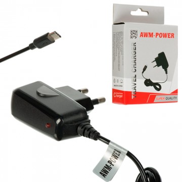 Сетевое зарядное устройство AWM Power 0.8A Type-C black в Одессе