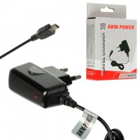 Сетевое зарядное устройство AWM Power 0.8A V3 mini-USB black