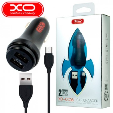 Автомобильное зарядное устройство XO CC08 2USB 2.4A micro-USB black в Одессе