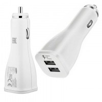 Автомобильное зарядное устройство Samsung Fast charger 2USB 2.1A high copy тех.пакет white