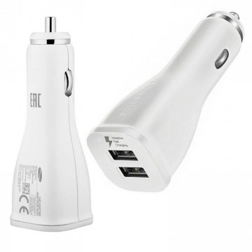 Автомобильное зарядное устройство Samsung Fast charger 2USB 2.1A high copy тех.пакет white в Одессе