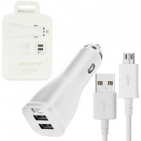 Автомобильное зарядное устройство Samsung S7 Fast charger 2USB 5V-2A 9V-1.67A micro-USB пластик white