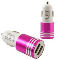 Автомобильное зарядное устройство Car-003 2USB 2.1A pink без коробки