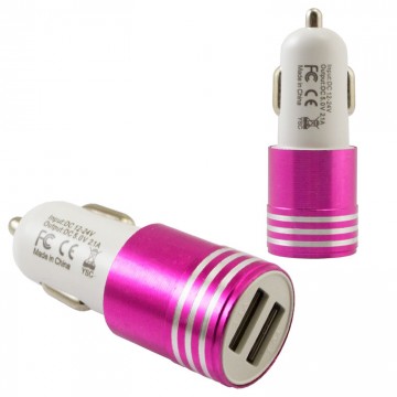 Автомобильное зарядное устройство Car-003 2USB 2.1A pink без коробки в Одессе