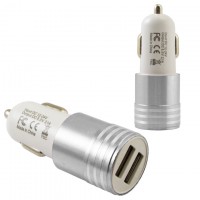 Автомобильное зарядное устройство Car-003 2USB 2.1A silver без коробки