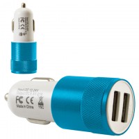 Автомобильное зарядное устройство Car-004 2USB 2.1A blue без коробки