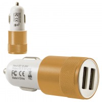 Автомобильное зарядное устройство Car-004 2USB 2.1A gold без коробки