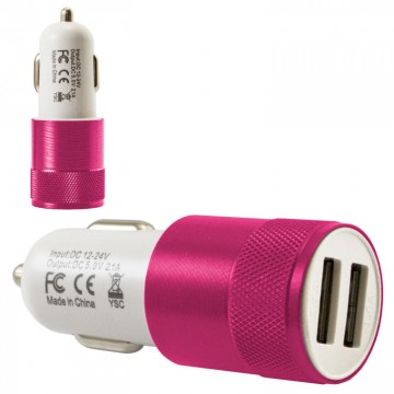 Автомобильное зарядное устройство Car-004 2USB 2.1A pink без коробки в Одессе