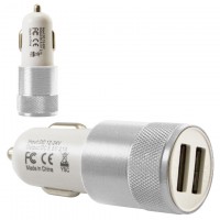 Автомобильное зарядное устройство Car-004 2USB 2.1A silver без коробки