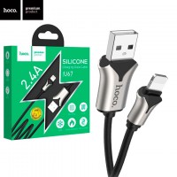 USB кабель Hoco U67 Soft Silicone Lightning 1.2m черный