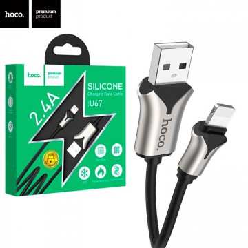 USB кабель Hoco U67 Soft Silicone Lightning 1.2m черный в Одессе