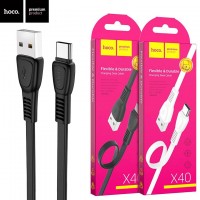 USB кабель Hoco X40 Noah Type-C 1m черный