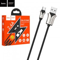 USB кабель Hoco U67 Soft Silicone micro USB 1.2m черный