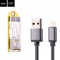 USB кабель Hoco U5 Full-Metal Lightning 1.2m серый