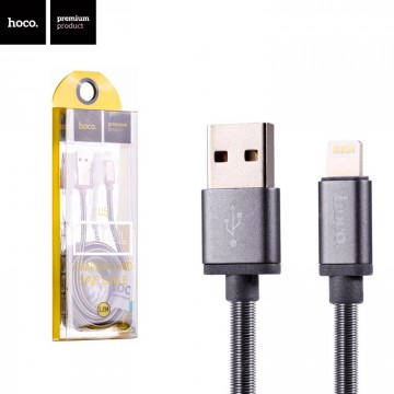 USB кабель Hoco U5 Full-Metal Lightning 1.2m серый в Одессе