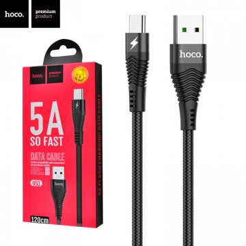 USB кабель Hoco U53 Flash 5A Type-C 1.2m черный в Одессе