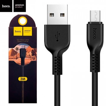 USB кабель Hoco X20 Flash micro USB 3m черный в Одессе