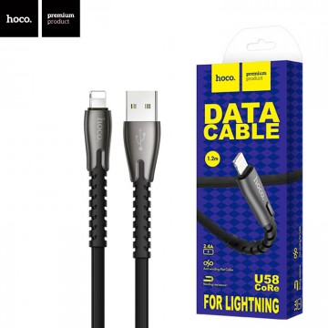 USB кабель Hoco U58 Core Lightning 1.2m черный в Одессе