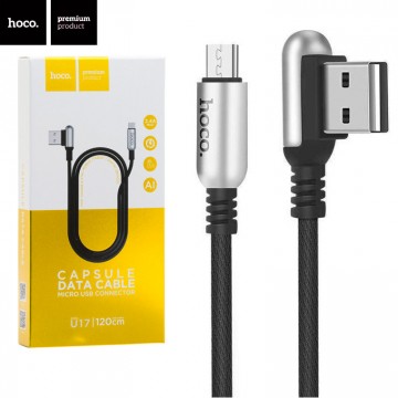 USB кабель Hoco U17 Capsule micro USB 1.2m черный в Одессе