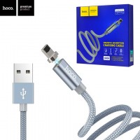 USB кабель Hoco U40A Magnetic Lightning 1m серый